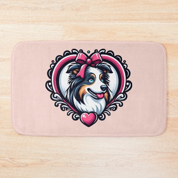 Item preview, Border Collie Tri Color Aussie Herding Dog Valentine's Day Hearts designed and sold by CoffeeIsATrip.