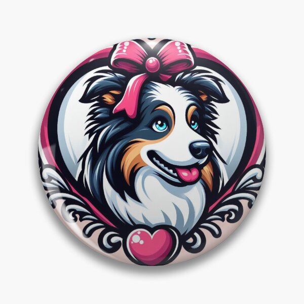 Item preview, Border Collie Tri Color Aussie Herding Dog Valentine's Day Hearts designed and sold by CoffeeIsATrip.