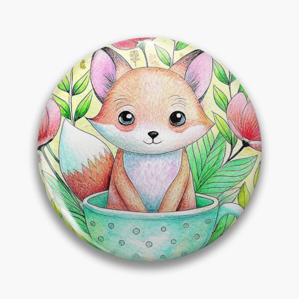 Item preview, Fox in Teacup Serenity designed and sold by CutesyKoala.