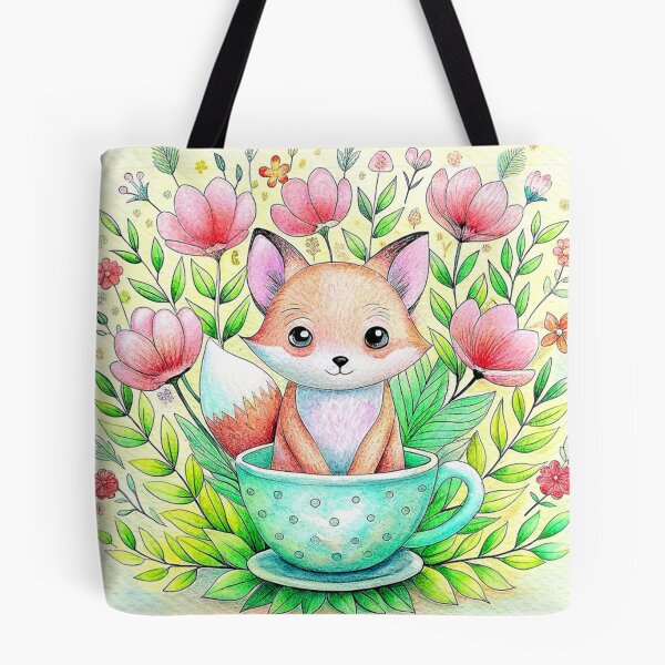 Item preview, Fox in Teacup Serenity designed and sold by CutesyKoala.