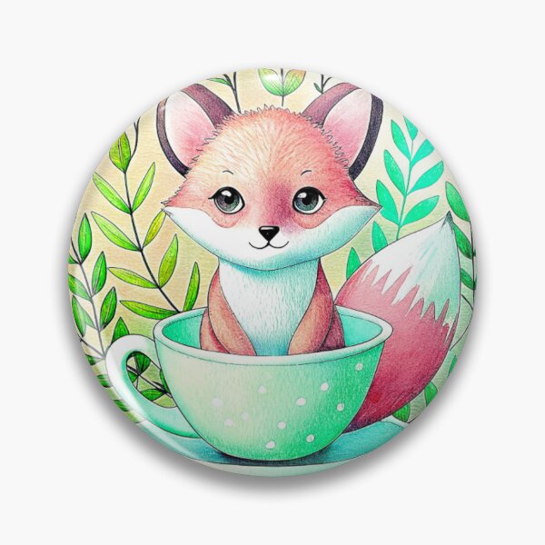Item preview, Fox in Teacup Serenity designed and sold by CutesyKoala.