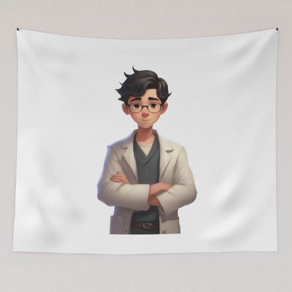 Item preview, Nerdy doctor cartoon sticker designed and sold by lnfluitive.
