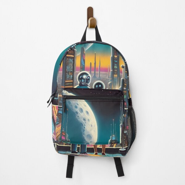 Item preview, Neon Nightscape: Dual-Moon City designed and sold by LivingArtClips.