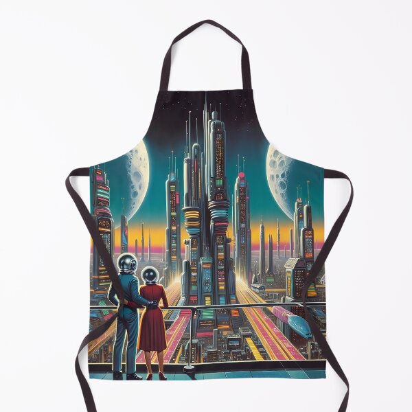 Item preview, Neon Nightscape: Dual-Moon City designed and sold by LivingArtClips.