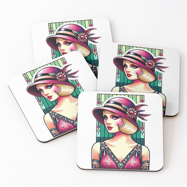 Item preview, Art Deco Flapper - Vintage Sticker Style designed and sold by mymagicstoreus.