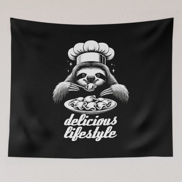 Item preview, Pelmeni sloth delicious lifestyle chef gift designed and sold by Pineapple-Tree.