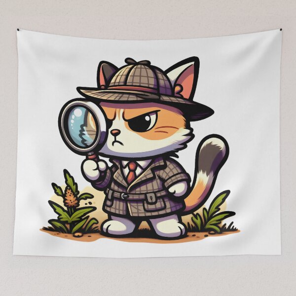 Item preview, Paw-some Detective Whiskers designed and sold by AI-Only Creations.