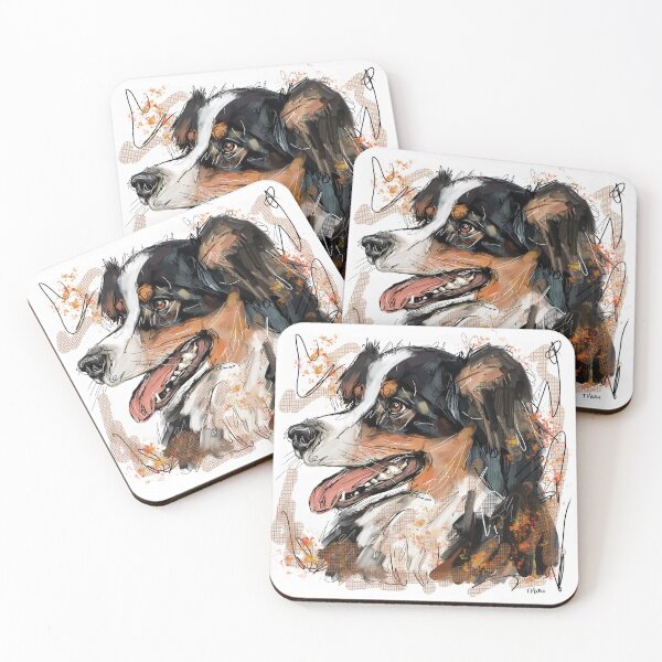 Item preview, Black Tri Colour Australian Shepherd designed and sold by TraceyMackieArt.