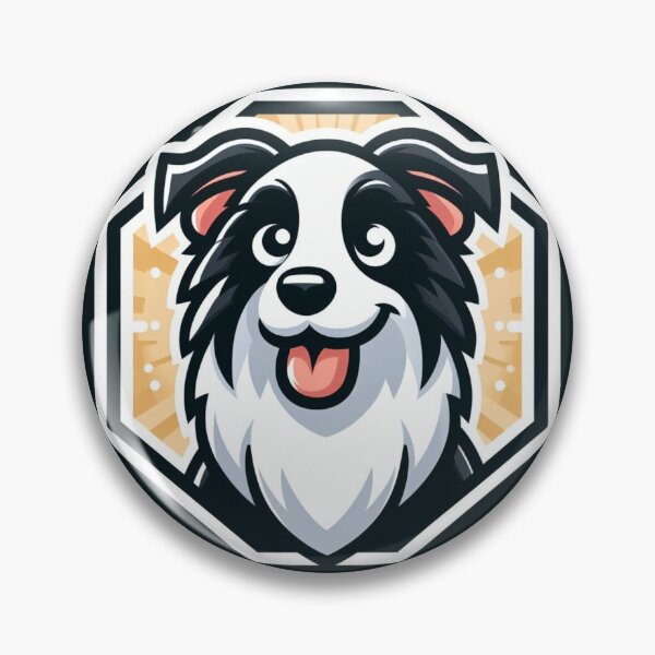 Item preview, Border Collie Black White Yellow Sunshine Herding Dog Cartoon Illustration Bright designed and sold by CoffeeIsATrip.