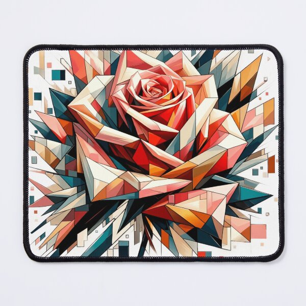 Item preview, A rose designed in a cubist style with multi-faceted, geometric shapes and a vibrant color spectrum. designed and sold by NexusSales.