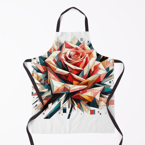 Item preview, A rose designed in a cubist style with multi-faceted, geometric shapes and a vibrant color spectrum. designed and sold by NexusSales.