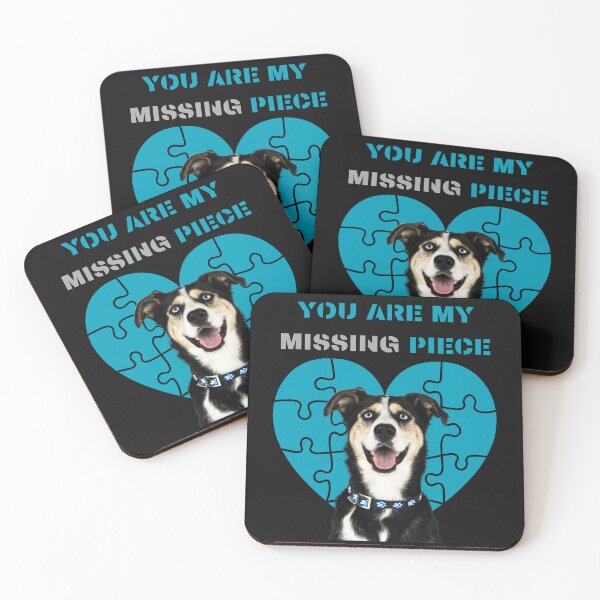 Item preview, You are my Missing Piece Dog with Blue Puzzle Heart designed and sold by Polarctica.