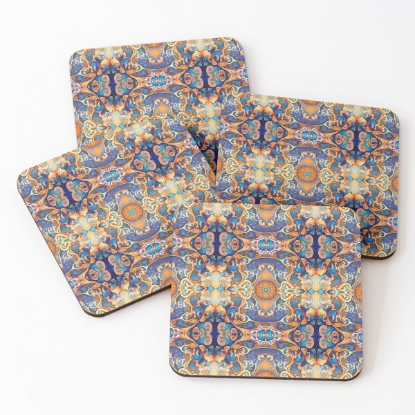 Item preview, Orange Blue Yellow Abstract Pattern Design 317 designed and sold by artbylucie.