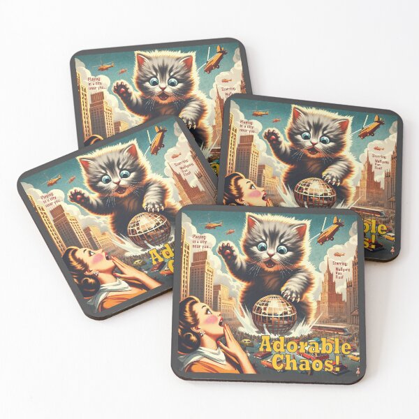 Item preview, Adorable Chaos! - Giant Kitten Plays in City (Dark Backgrounds) designed and sold by WolfgangVFloof.