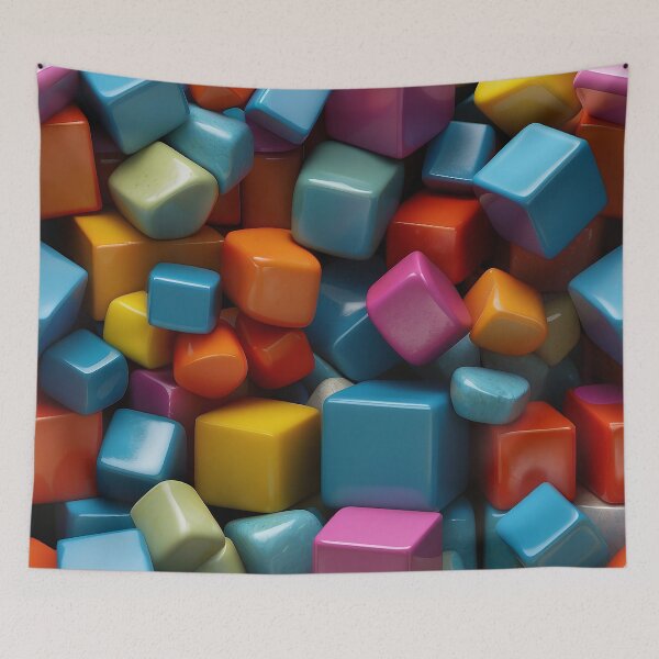 Item preview, A pile of colorful cubes designed and sold by johndesign88.