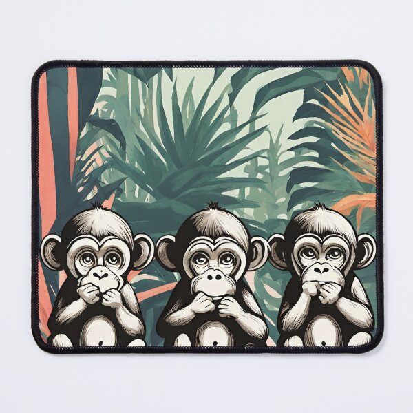 Item preview, Monkey See Monkey Do, Cute Baby Monkeys and Tropical Rainforest Background, Funny Monkey Art Gifts For Animal Lovers  designed and sold by Cuteanimalgifts.