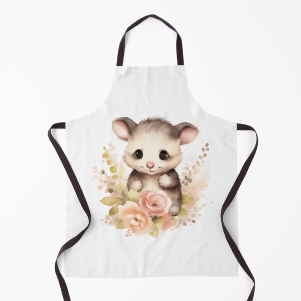 Item preview, Cute watercolor opossum with pink flowers designed and sold by irashpi.