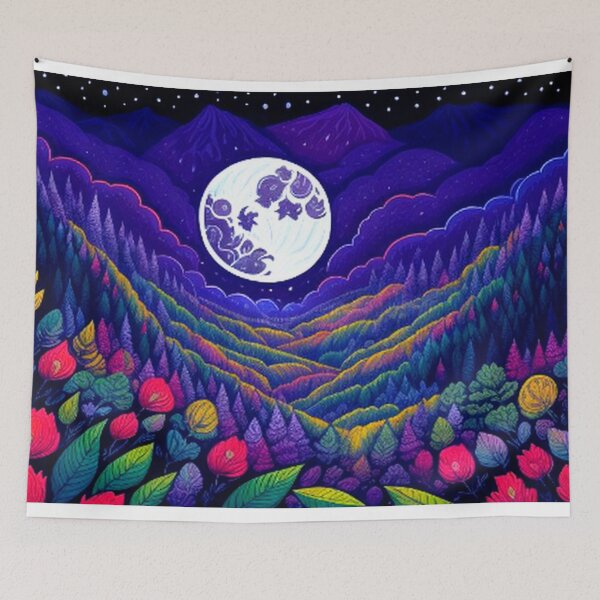Item preview, Flowers Forest Mountains and Moon designed and sold by TheDarkWardrobe.