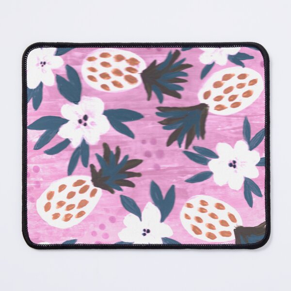 Item preview, Pineapples and Flowers on Pink designed and sold by LindaShariceArt.