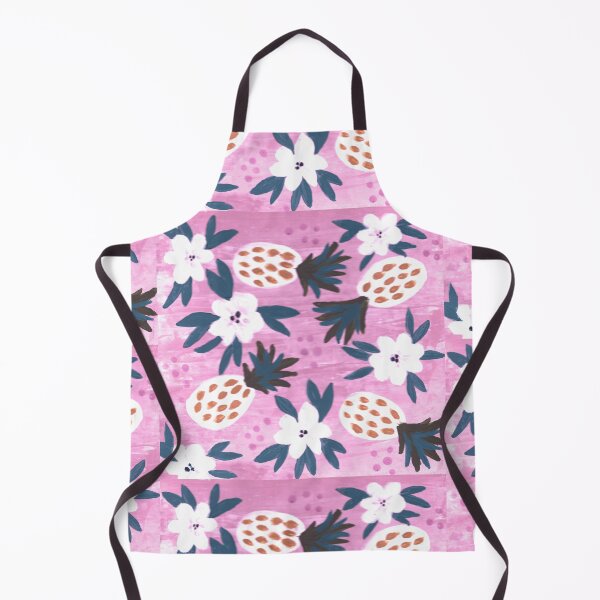 Item preview, Pineapples and Flowers on Pink designed and sold by LindaShariceArt.