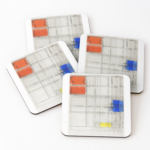 Item preview, Abstract geometric square piece of art by Piet Mondrian - Painting designed and sold by SLGA-Designs.
