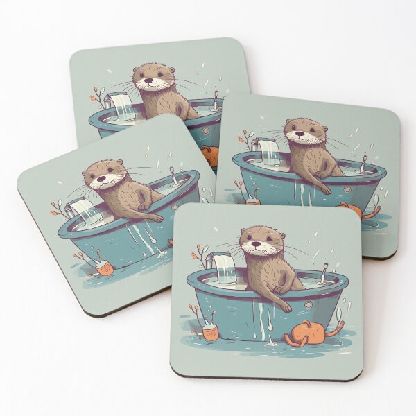 Item preview, Cute Otter in the Bathtub designed and sold by Amir Faysal.