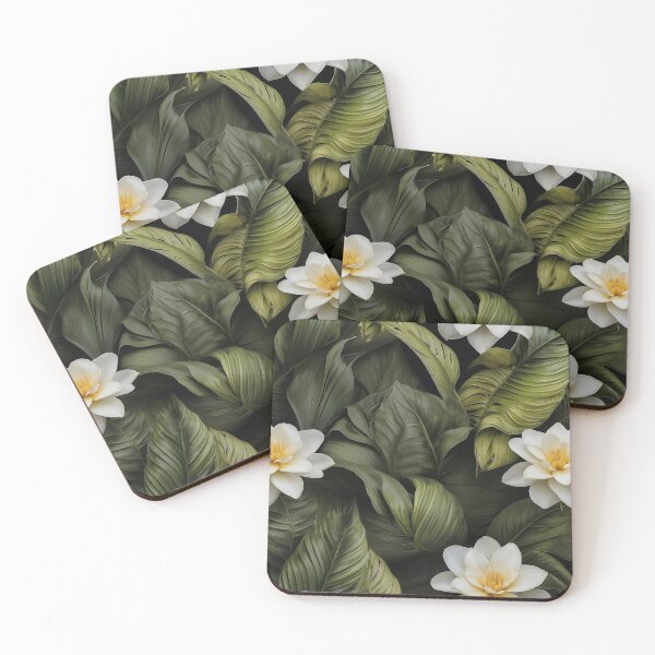 Item preview, A group of white flowers and green leaves designed and sold by johndesign88.