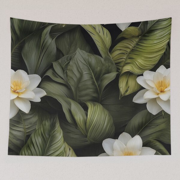 Item preview, A group of white flowers and green leaves designed and sold by johndesign88.