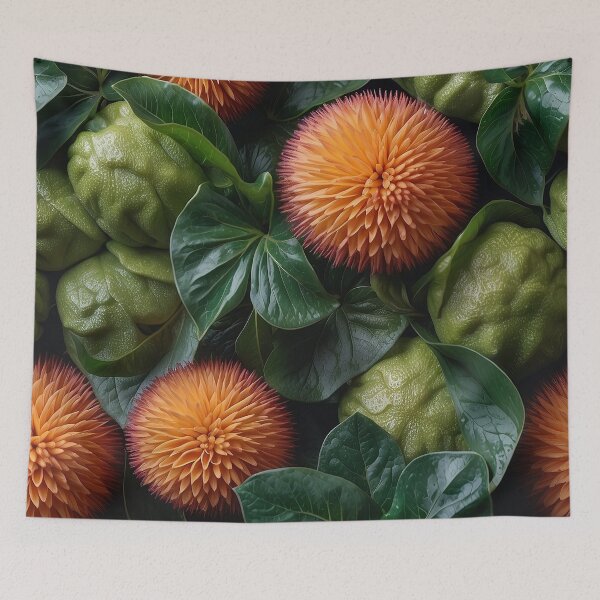 Item preview, A group of orange flowers and green leaves designed and sold by johndesign88.