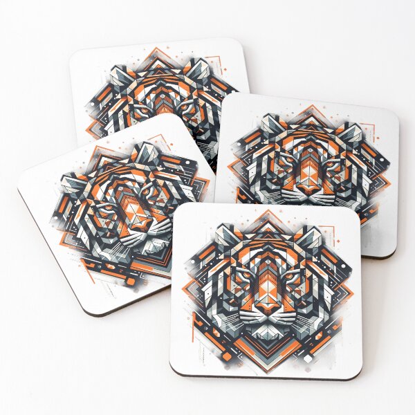 Item preview, Geometric tiger designed and sold by Alibeyoglu.