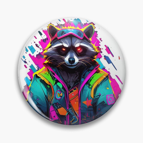 Item preview, Cyberpunk Racoon - Fantasy Racoon sticker designed and sold by TheArtistOf2022.