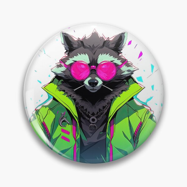 Item preview, Cyberpunk Racoon - Fantasy Racoon sticker designed and sold by TheArtistOf2022.