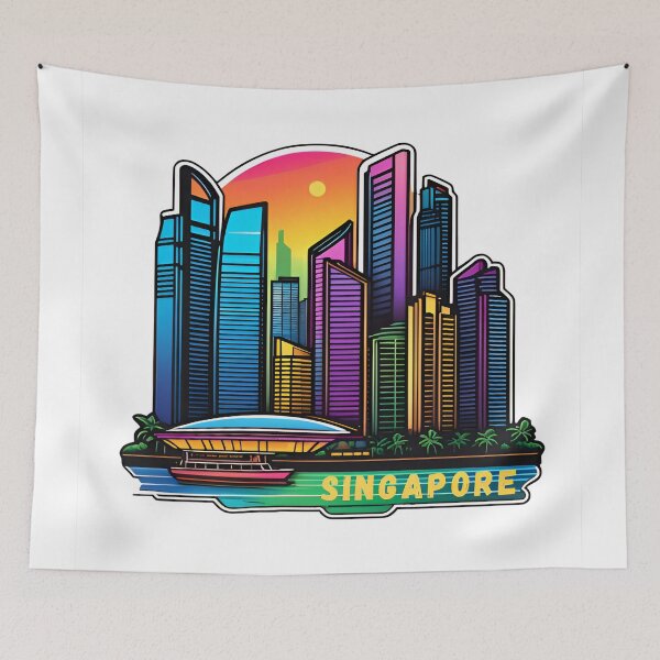 Aperçu de l'œuvre Singapour Rétro créée et vendue par HamzaStore15.
