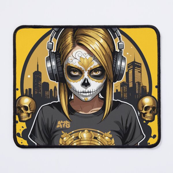 Item preview, Sugar Skull Girl in Black with Golden Skulls (Signature Series 5 of 5) designed and sold by A78-Designs.