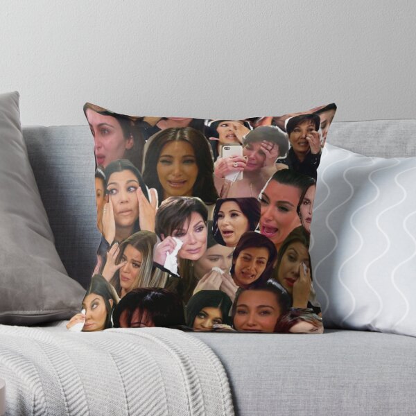 Kardashian's Crying Collage Throw Pillow