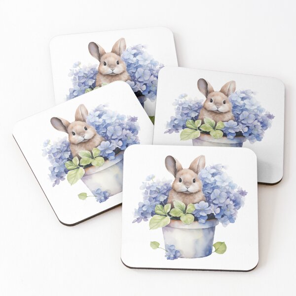Item preview, Rabbit in hydrangea flower pot designed and sold by make-creative.