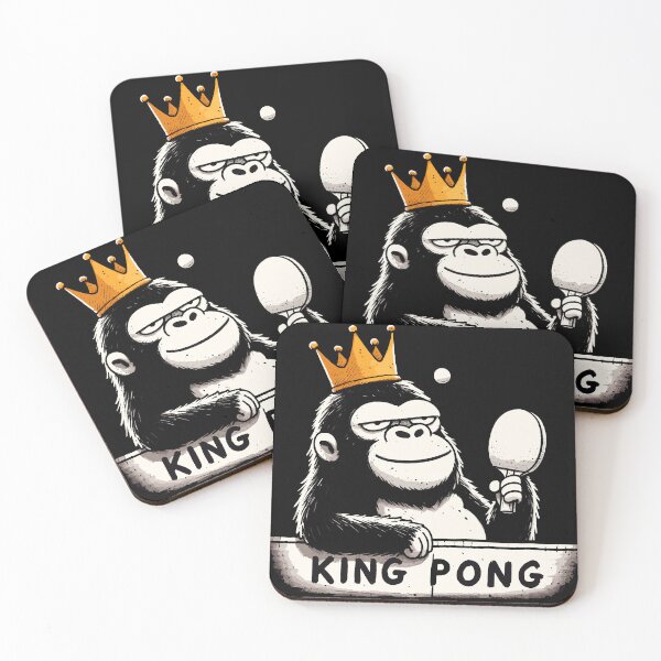 Item preview, King Pong Ping Pong Gorilla designed and sold by DoodleDashShop.