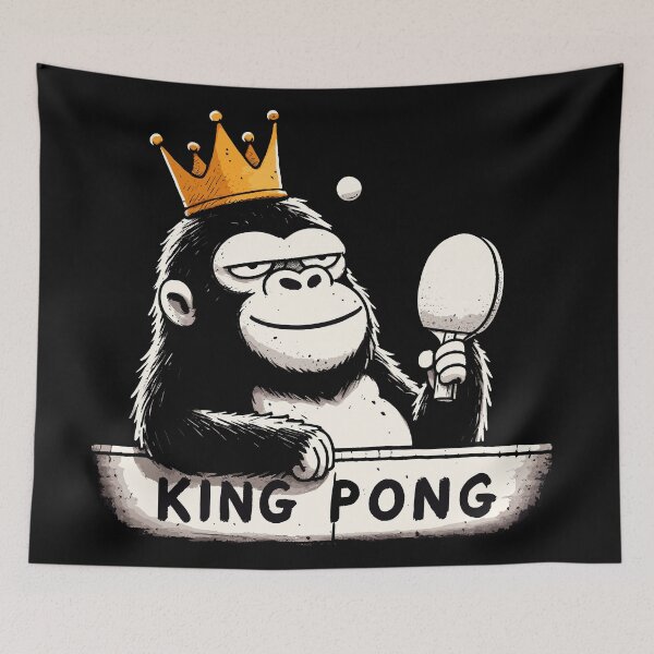 Artikelvorschau, King Pong Ping Pong Gorilla entworfen und verkauft von DoodleDashShop.