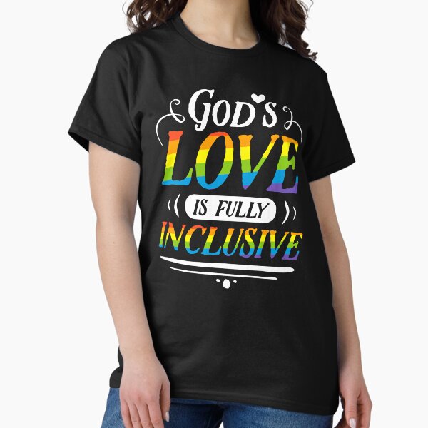 Item preview, God's Love Is Fully Inclusive Gay Pride Christian Rainbow Flag LGBT Quote LGBTQ+ designed and sold by lanynx design.