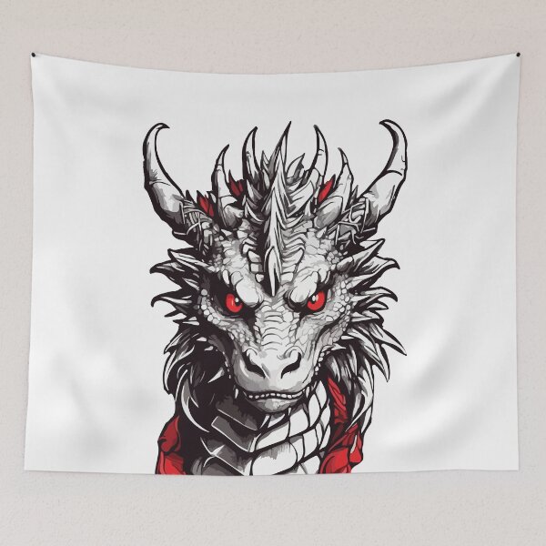 Item preview, Black white and blood red dragon designed and sold by SameB.