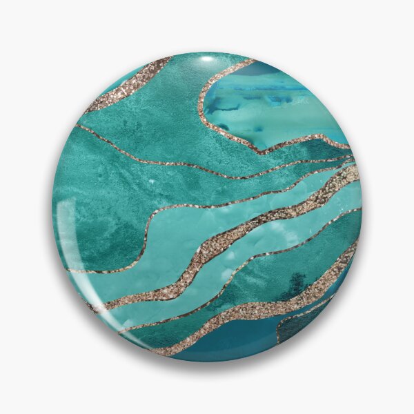 Item preview, Soft Turquoise Teal Marble Agate Gold Glam #1 (Photo of Glitter Only - Not Reflective) designed and sold by Anita's & Bella's Art.
