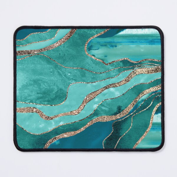 Item preview, Soft Turquoise Teal Marble Agate Gold Glam #1 (Photo of Glitter Only - Not Reflective) designed and sold by Anita's & Bella's Art.