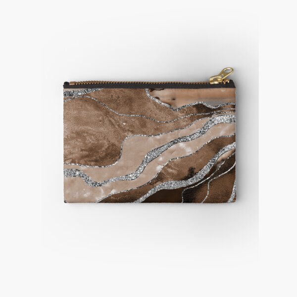 Item preview, Brown Marble Agate Silver Glam #1 (Photo of Glitter Only - Not Reflective) designed and sold by Anita's & Bella's Art.