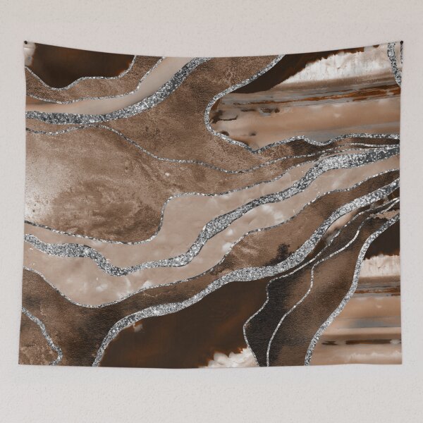Item preview, Brown Marble Agate Silver Glam #1 (Photo of Glitter Only - Not Reflective) designed and sold by Anita's & Bella's Art.