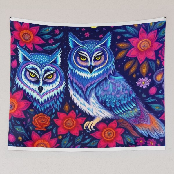 Item preview, Colorful Flowers and Forest Owl  designed and sold by TheDarkWardrobe.