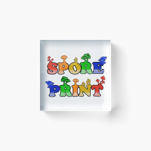 Aperçu de l'œuvre Spore Print, abstrait, champignon magique, art arc-en-ciel créée et vendue par MayGreenAbgrall.