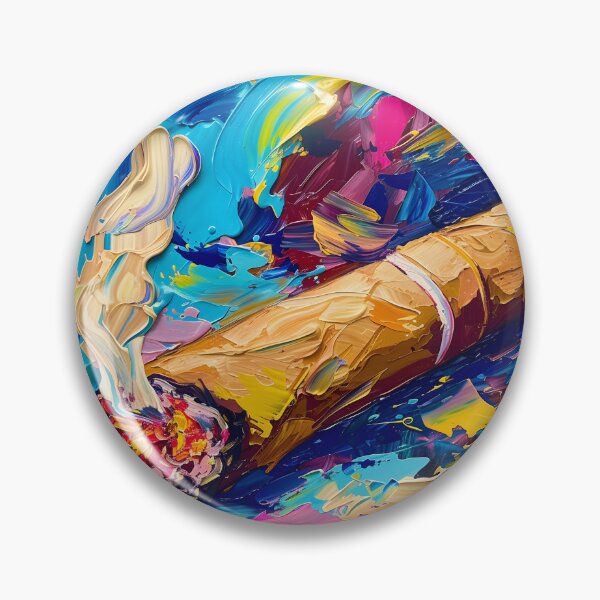 Item preview, Whimsical Chromatics- A Cigar's Watercolor Whirlwind in Expressive Brushstrokes AI Generated designed and sold by OlfactoART Studio.