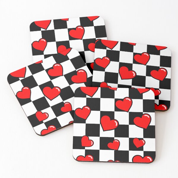 Item preview, Checkered red hearts designed and sold by Neeshki.