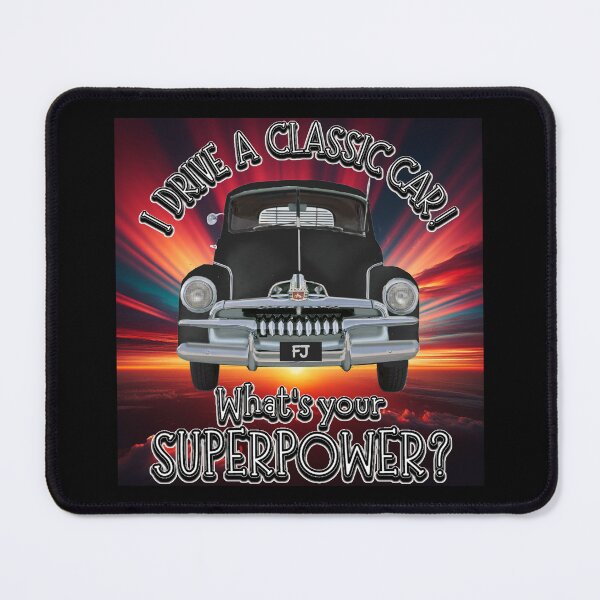 Item preview, Black FJ Holden on Sunrise - I DRIVE A CLASSIC CAR, whats your SuperPower? designed and sold by Michael van der Hoorn.