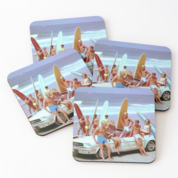 Item preview, People on the beach in a mustang convertible designed and sold by Road To Track.